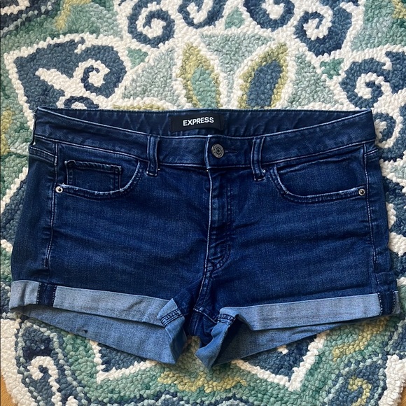 Express Women's Blue Denim Shorts - Picture 1 of 4